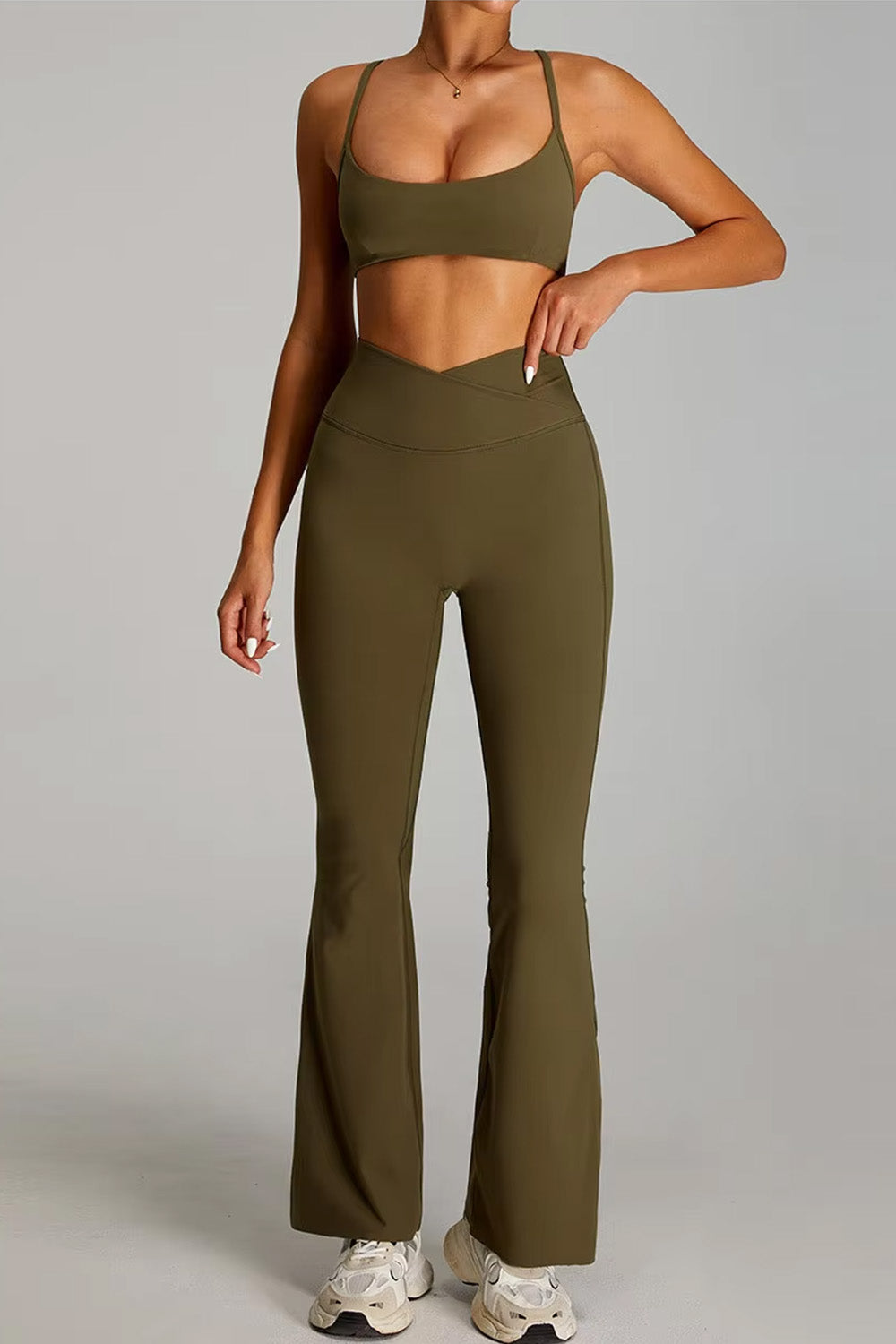 Flared Leggings "Cross V"