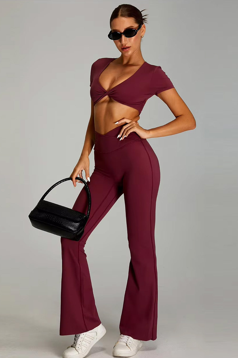 Flared Leggings "Cross V"