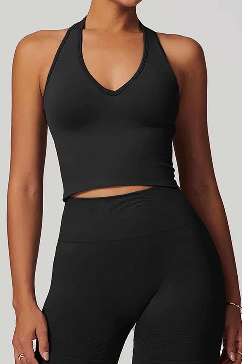 Flared "Halter V Neck"