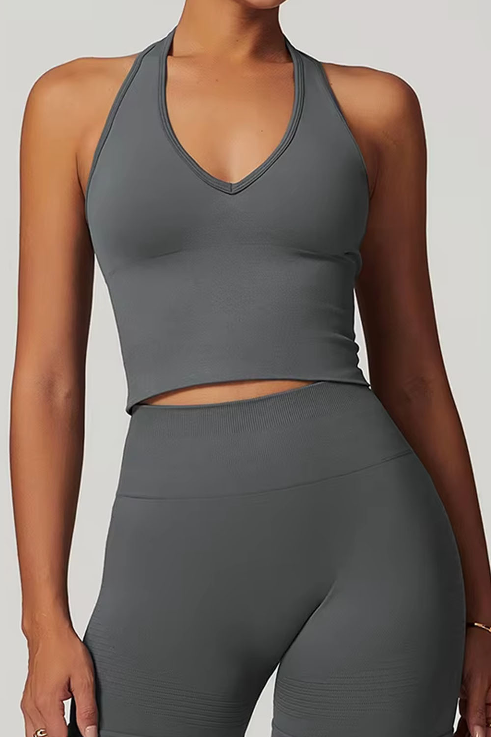 Flared "Halter V Neck"