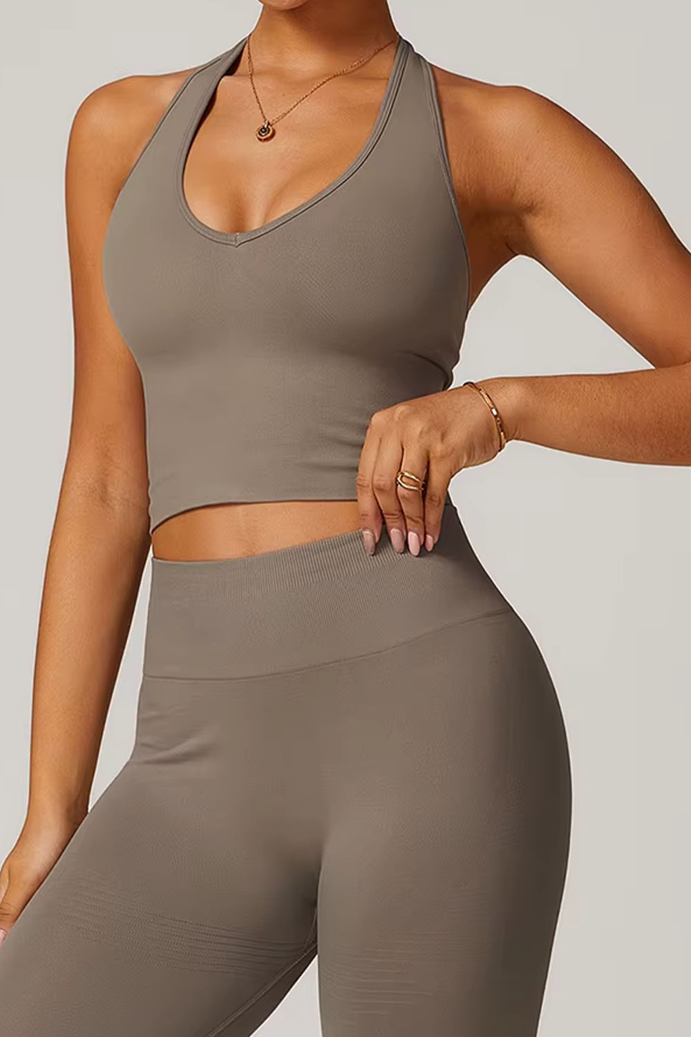 Flared "Halter V Neck"