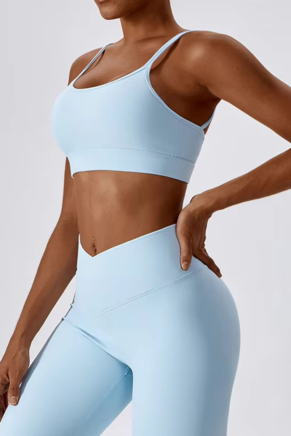 Flared "Ribbed" Sport Bra