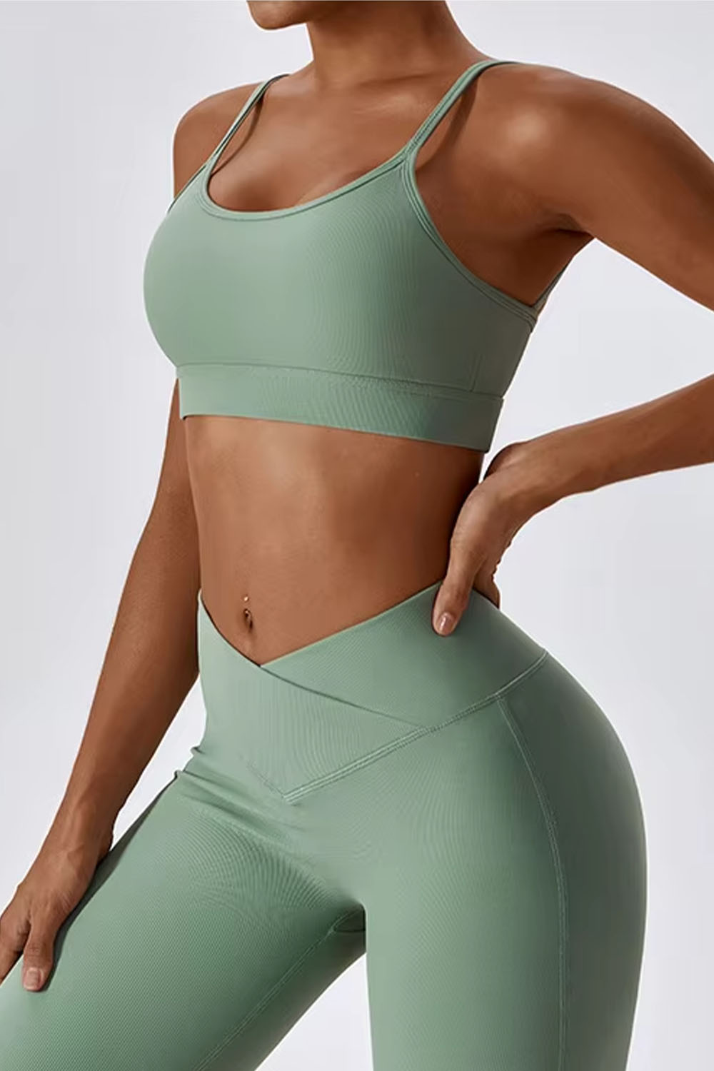 Flared "Ribbed" Sport Bra