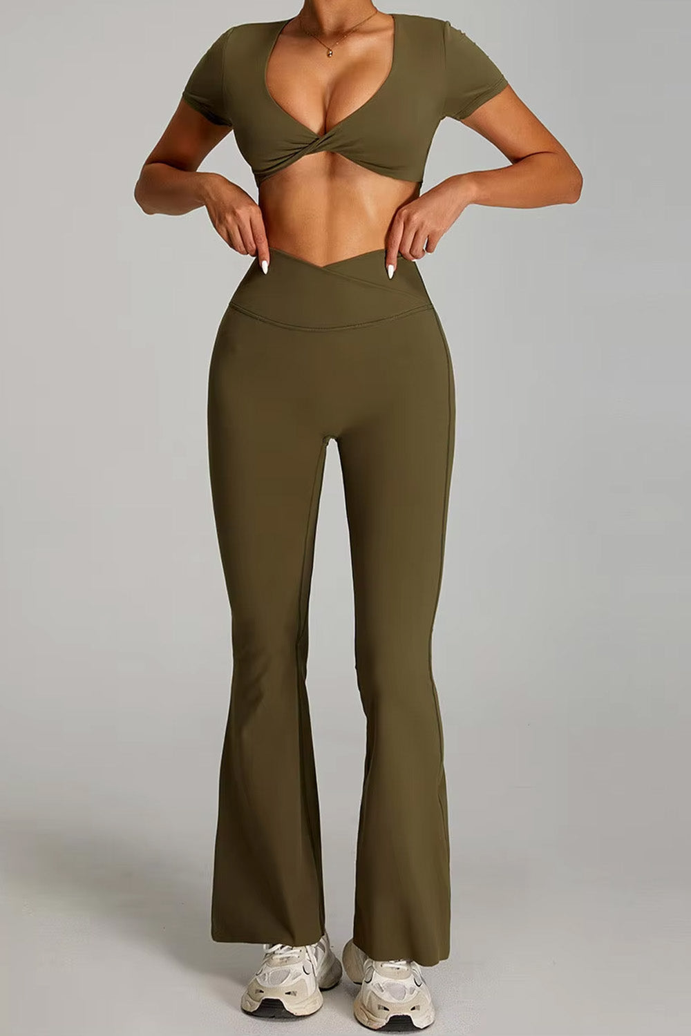 Flared Leggings "Cross V"