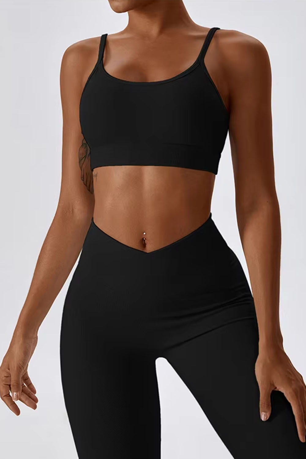 Flared "Ribbed" Sport Bra