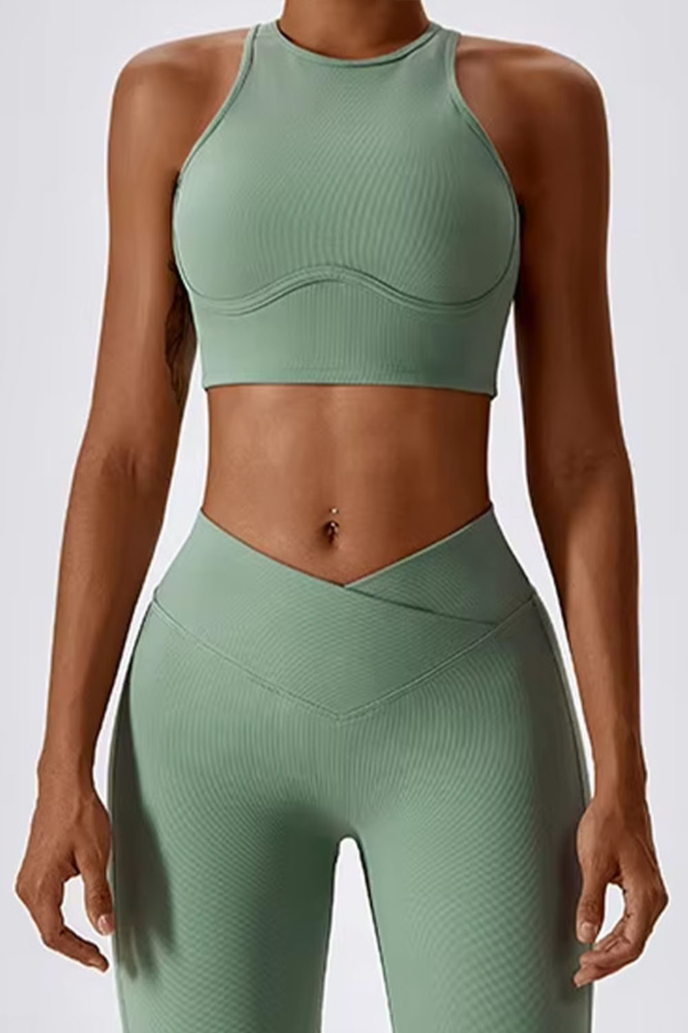 Flared "Ribbed" Crop Top