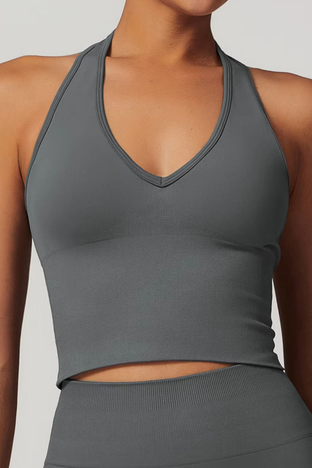 Flared "Halter V Neck"