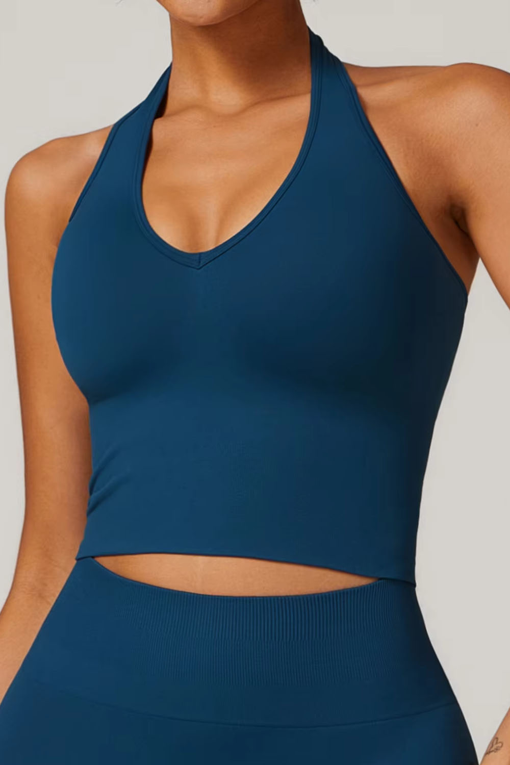 Flared "Halter V Neck"