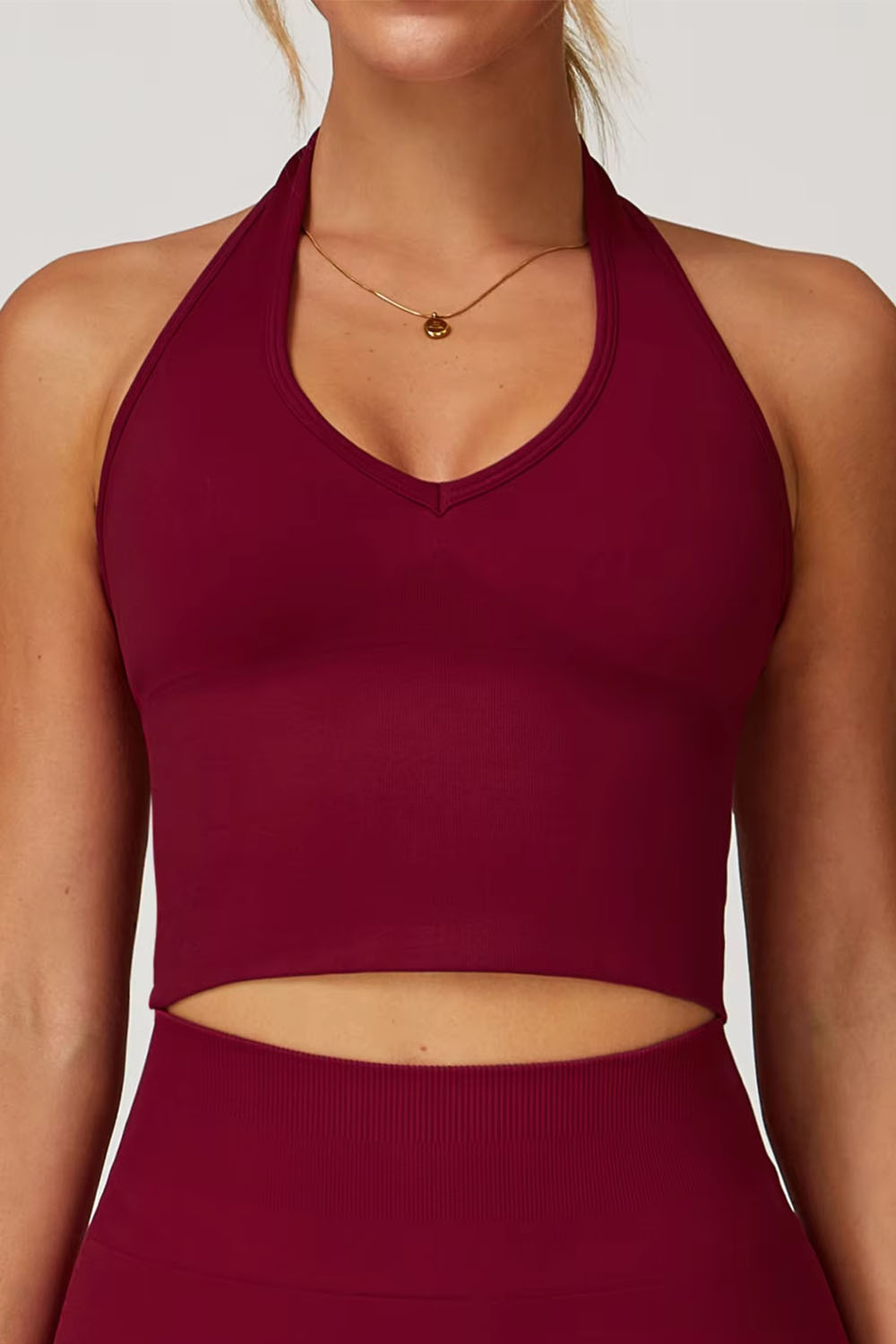 Flared "Halter V Neck"