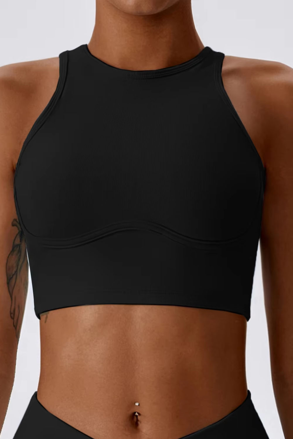Flared "Ribbed" Crop Top